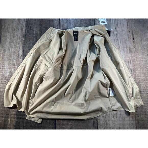 NWT 5.11 Tactical Series Taclite Pro Shirt Men’s 2XL Khaki Long Sleeve Ripstop - Picture 6 of 11